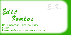 edit komlos business card