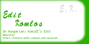 edit komlos business card